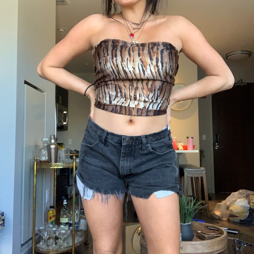 tiger print scarf top